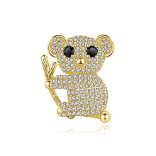 Cute Koala Lovely Cubic Zirconia Brass Brooch